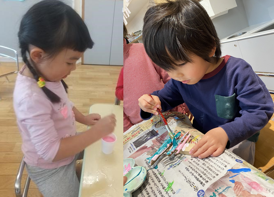 手づくりコーナーでの制作の様子