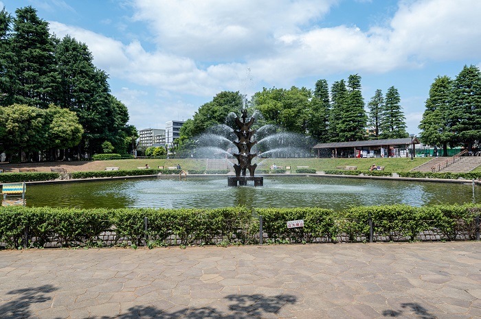 世田谷公園の噴水広場