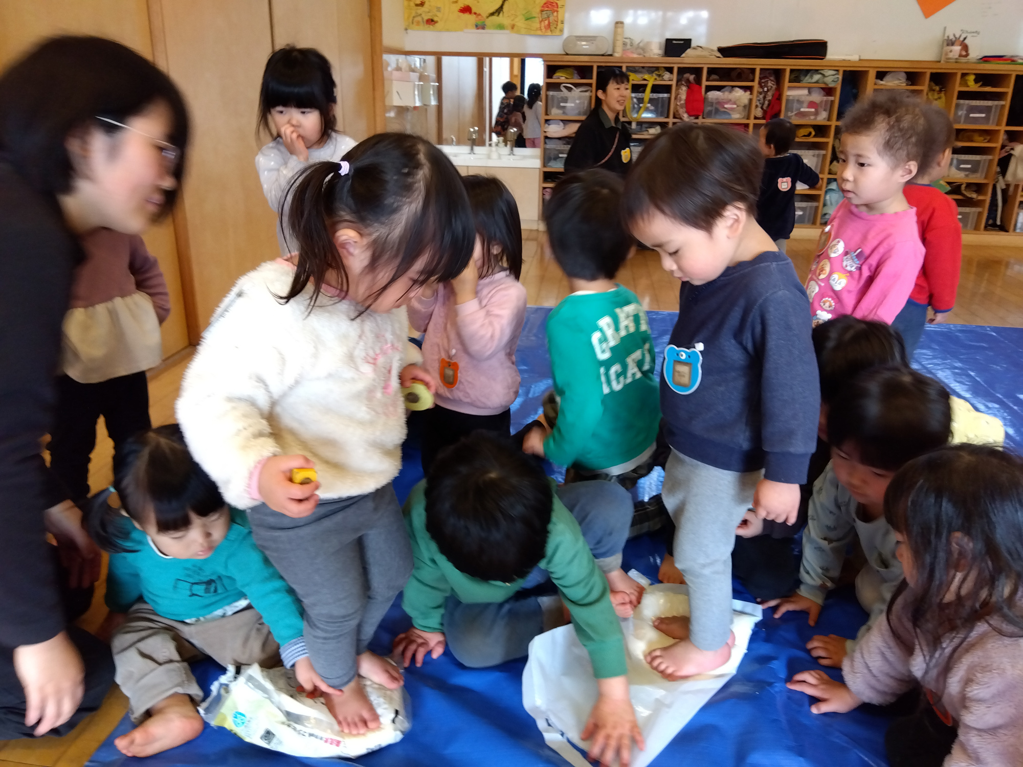 うどん作りの様子