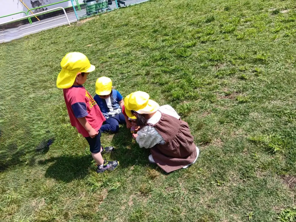広場であそぶ子どもたち