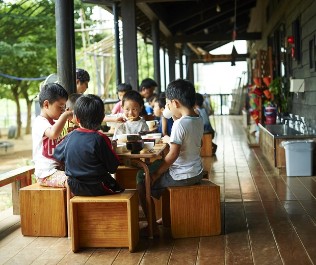 Lunch on the “engawa” (outdoor decking)
