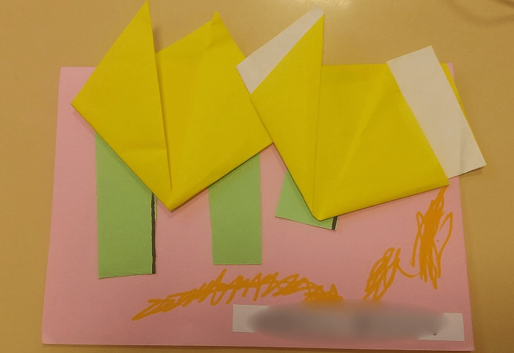 折り紙で作ったチューリップ