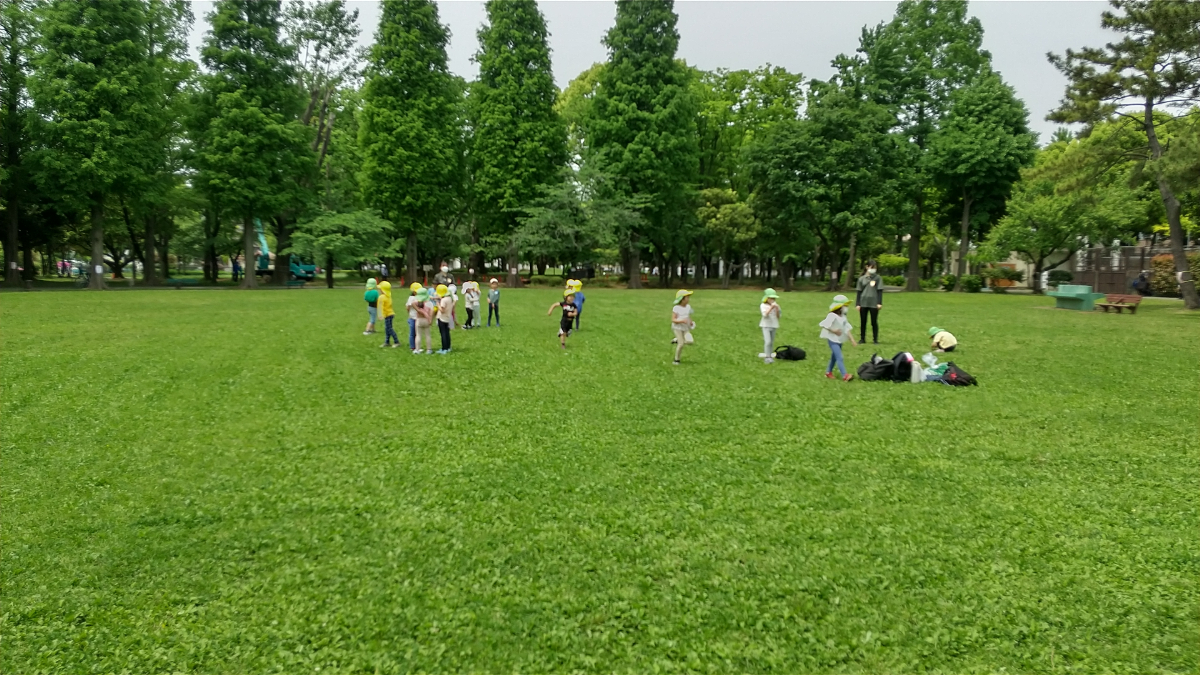 青空の下でお弁当