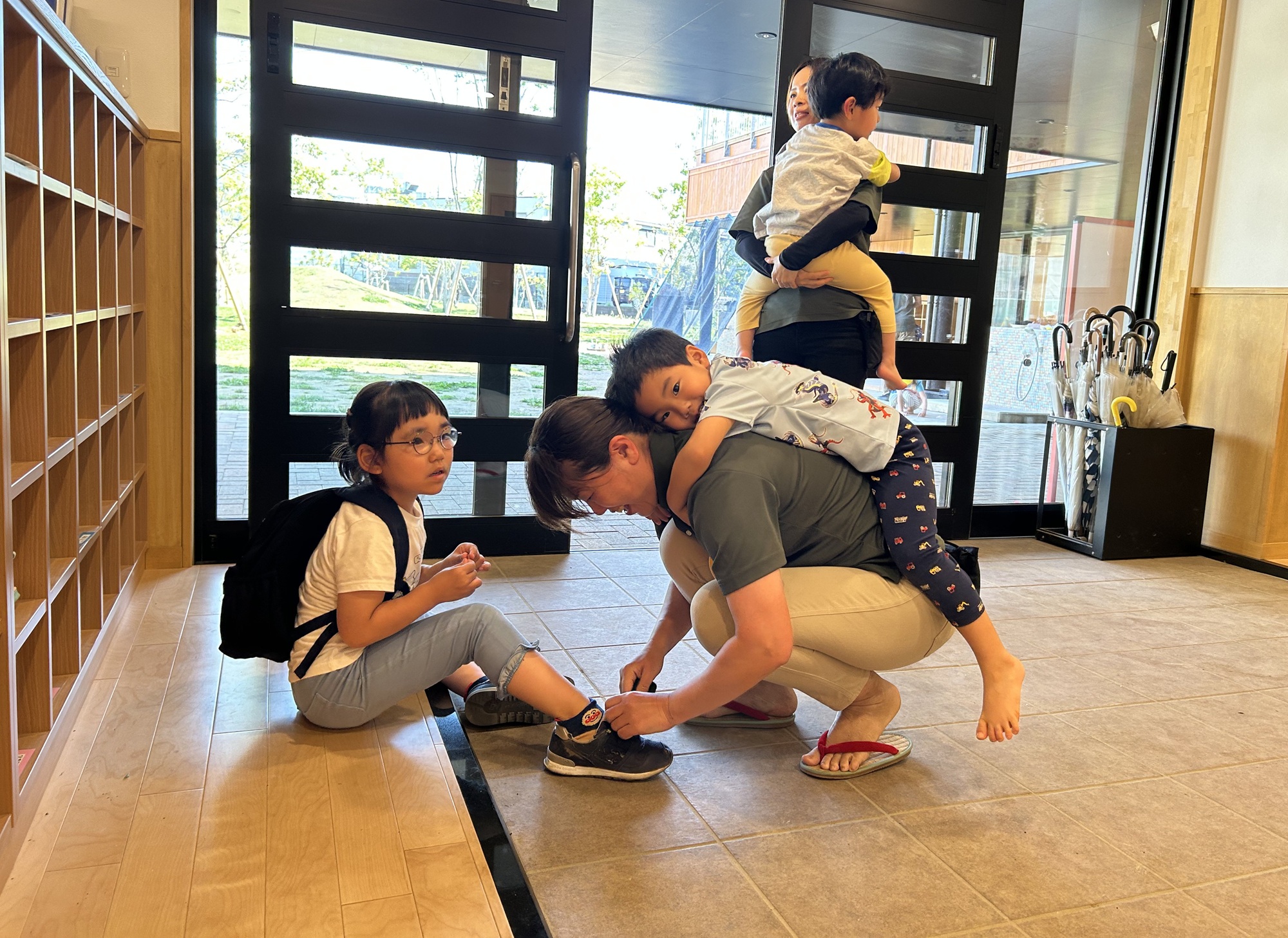 保育中お迎え対応をする黒澤さん