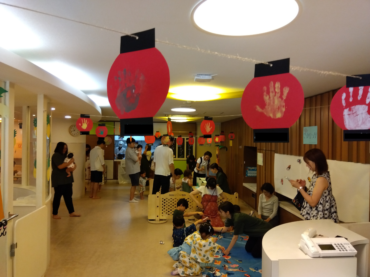 どろんこ祭り中の園内のようす