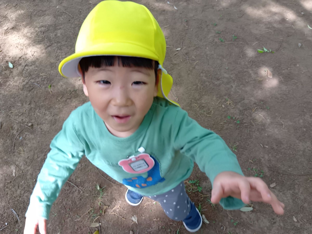 一人の子どもが大人に手を伸ばしている